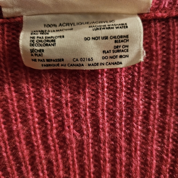 Vintage Junior Bazaar Burnt Pink Deep V-Neck Crewneck Sweater | Size Medium - Picture 12 of 13